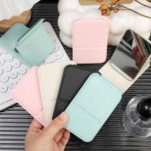 Small Foldable Makeup Mirror, Minimalist Portable PU Leather Ultra-Thin Lightweight Handheld Makeup Mirror, Compact Desktop Vanity Mirror, Travel & Daily Use, Pocket Mini Makeup Mirror, Women & Girls Daily Makeup Accessory - A - View 7
