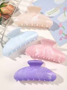 4pcs Macaron Gradient Color Claw Clip Set, Light-Colored Acetate Hair Clips, Combining Soft Sweet Cool Style And INS Minimalist Style. Macaron Gradient Dyeing Fresh And Healing, Curved Claw Clip Design Versatile And Practical, Suitable For Daily, Commuting, Campus, Sweet Girl Outfits, Acetate Material High-Quality Smooth Texture, Strong Grip Not Easy To Slip, Ideal Gift Choice Hair Accessory, Hair Accessories, Beach Hair Accessories, Summer Essential, Hair Clips, Claw Clips, Summer, Hair Accessories. - Multicolor - View 4