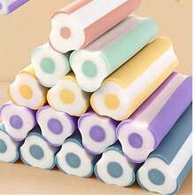 8pcs Creative Hexagon Rainbow Pencil Shaped Erasers, Soft And Easy To Erase, High Quality Pencil Erasers - Multiple Styles - View 6