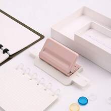 1pc T-Shaped 4-Hole Puncher, Loose-Leaf Ruler, Compatible With Multiple Paper Sizes - Single - View 5