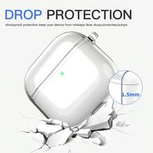 適用於 第 4 代保護殼，透明軟 TPU 耳機保護殼，適用於 4，4 分離式耳機保護殼附鑰匙圈，透明分離式 TPU 耳機保護殼 - 透明粉 - 查看 6