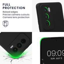 Phone Case For Reno 12 5G, With Camera Protection, Slim Shockproof Flexible Black Matte Soft Silicone Protective Cover - Black - View 4