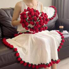 Crocheted Rose Bouquet Blanket, Suitable For Sofas And Shawls, A Romantic Gift For Valentine's Day, Weddings, And Anniversaries, Perfect For Ladies. - Multicolor - View 16