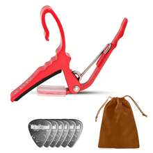5 Core Guitar Capo Quick Change Acoustic Electric String Clip Banjo Mandolin Or Ukulele - Red - View 1