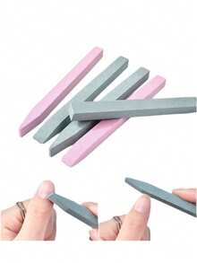 5PCS Dual-Color Pink Green Quartz Cuticle Nail File Pen Set With Precision Grinding Stone Tip, Dead Skin Remover And Nail Surface Etching Tool, Professional Cuticle Trimmer For Manicure Pedicure Care - Multicolor - View 2