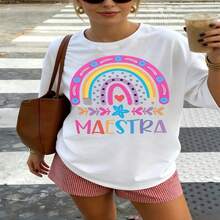 Retro, Vintage, Streetwear, Edgy, Aesthetic, Cat Lovers, 100% Cotton, Oversized, Soft Breathable, Casual Crewneck, Short Sleeve Top, Summer Vibes - 白色 - 查看 7
