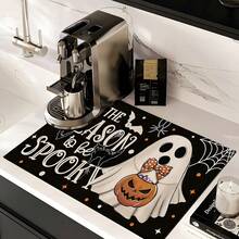 1 pieza Patrón de fantasma lindo de Halloween, protector de estufa plano 2D y alfombrilla de goma antideslizante resistente al calor para estufa, adecuada para estufa de inducción, estufa de vidrio y alfombrilla multifunción antiarañazos, también se puede usar como horno, lavadora, secadora y decoración de cocina, la mejor opción. - Multicolor - Ver 5
