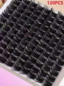 Extensões de Cílios em Tufos DIY de Falso Vison Preto Espesso com Curvatura C/D - D - Visão 3
