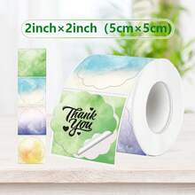 1/2 Roll Gradient Color Label Stickers Compatible With Phomemo M110/M102 Label Maker, Thermal Adhesive Printing Paper, Suitable For Phomemo P1/P2 Square/Round Transparent Thermal Labels,School Supplies,Back To School - Multicolor - View 40
