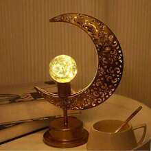 SOKANY Lampu Malam Dekoratif Bergaya Vintage, Lampu Suasana Kamar Tidur, Tampilan Buatan Tangan, Cocok untuk Dekorasi Rumah dan Liburan, Baterai Tidak Termasuk - Coklat - View 4