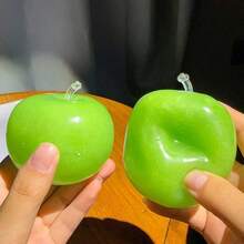 1 Peça Brinquedo de Alívio de Estresse de Maçã Verde com Sorvete, Brinquedo Maleável para Apertar, Brinquedo de Apertar de Maçã de Chá Verde com Maltose, Halloween/Natal/Volta às Aulas - Multicolorido - Visão 2