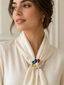 1 pieza Broches de diamantes completos de moda para damas, corsages de flores de colores, alfileres para trajes, suéteres y cardigans - El regalo perfecto para dar a amigos - Multicolor - Ver 5