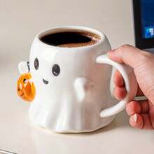 20oz Halloween Ghost Mug 600ml, Ceramic Cute Ghost Coffee Cup With Pumpkin, Large Halloween Drinkware Gift, Suitable For Adults - Multicolor - View 1