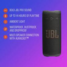 Grip 緊湊型藍牙喇叭,強勁 JBL Pro 音效,氛圍燈,最高 14 小時播放時間,IP68 防水防塵,防摔設計,Auracast™ 多喇叭連接 - 查看 10