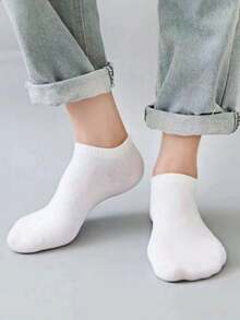 5 Pairs White Low-Cut Breathable Summer Women's Boat Socks, Essential For Travel And Vacation, Thin Cotton Invisible Socks - Multicolor - View 5