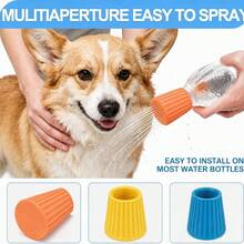 1pc Portable Silicone Pet Shower Head, Cat & Dog Bathing Shower Head With Multiple Nozzles, Universal Water Bottle - Multicolor - View 2
