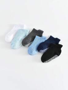 6 Pairs Boys & Girls Basic Non-Slip Bottom Children's Sports Socks, Tab Socks, Multi-Function Trampoline Socks, Floor Socks - Multicolor - View 10