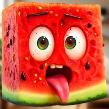 Watermelon Square Juicy Red Rind With A Playful Wink Magnet Where The Summer Holds Its Sweetest Laugh In Every Bite Keepsake For All Metal Surfaces Throughout The Home - C - View 1