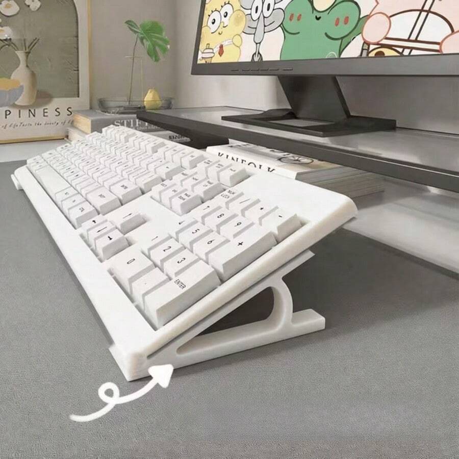 2pcs Ergonomic Keyboard Stand, Anti-Slip Universal Base, Multiple Colors Available, Suitable For Office And Gaming - Raised Countertop Version - View 1