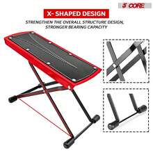 5 CORE 5Core Guitar Foot Stool Height Adjustable Folding Leg Rest Classical Footrest - Red - View 3