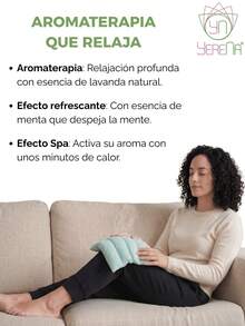 ALMOHADILLA COMRESA O COJIN  TERAPEUTICO  DE SEMILLAS, PLANTAS Y ACEITES ESENCIALES. - Azul menta - Ver 5