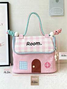 1pc Dopamine House Shaped PU Makeup Bag, Large Capacity Portable Travel Toiletry Bag, Suitable For Nursery And Daily Outdoor Use - Multicolor - View 5