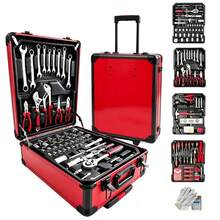 115/46pcs Professional Car Repair Tool Set: Portable Durable And Easy-To-Use Ratchet Wrench Set - Suitable For Car, Boat, Motorcycle Repair, Home Industrial Repair - Includes Carrying Case - View 1