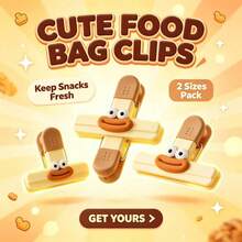 1/2pcs Cute Cartoon Snack Clips, Multi-Functional Food Sealing Clips, Moisture-Proof Fresh-Keeping Clips, Suitable For Kitchen, Office, School - Plastic Snack Bag Sealing Clips, Food Sealing Clips, Home Essential, Food Bag Clips, Picnic Essential, Packaging Bag Accessories, Kitchen Accessories, Kitchen Storage, Kitchen - Multicolor - View 2