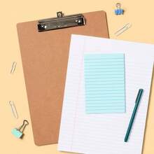 Composite Clipboard Brown - MDF Paper Clipboards, Desk Organizer, 12.52" X 8.976", Light Off-White - Sets - View 2