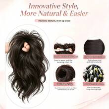 Wig Ekor Kuda Keriting Putri Duyung Alami Tanpa Sambungan Sanggul Tinggi Ikat Rambut Praktis untuk Menata Rambut Panjang - MultiWarna - View 8