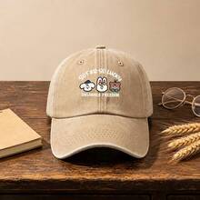 1pc Water-Washed Gothic Style Casual Hat, Featuring Cartoon Print And Fashionable Design. Suitable For Both Men And Women. It Has Sun Protection - Multicolor - View 15