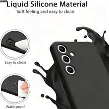 Casing Ponsel Silikon Cair untuk Samsung Galaxy S25 Ultra dan 13/16 Pro Max/11, Tahan Air, Tahan Guncangan, Tahan Jatuh, Tahan Gores. - Hitam - View 3