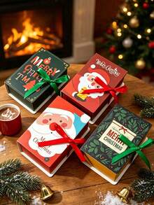 1 Set Christmas And Thanksgiving Book-Shaped Gift Box, Santa Claus Holiday Gift Box, Christmas Eve Gift, Party Gift Exchange, Jewelry Storage, Suitable For Gifting And Personal Use, Christmas Gift Packaging Box - Multicolor - View 2