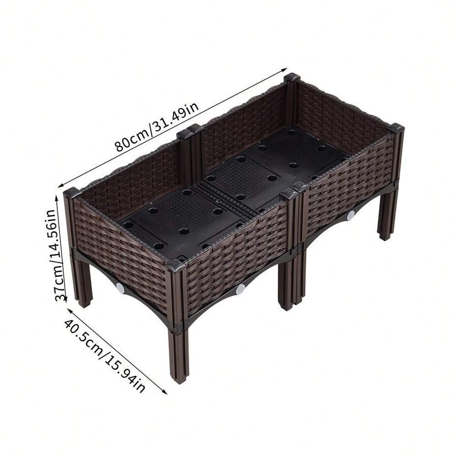 80cm Raised Garden Bed Planter Patio Plant Pot Flower Bed Vegetable Grow Box - View 1