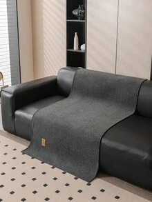 1pc Plush Solid Color Sofa Cushion, Modern Minimalist Wabi-Sabi Style Sofa Set, Thick Soft Sofa Seat Pad, Non-Slip, Machine Washable, Pet-Friendly Anti-Scratch, Wear-Resistant, Dust-Proof, Suitable For Bedroom, Living Room, Outdoor, Straight, L-Shaped 1-4 Person Sofa Renovation Cover, All-Season Tatami Decor Soft Fabric Throw, Bohemian, Sofa Cover - Dark Grey - View 6