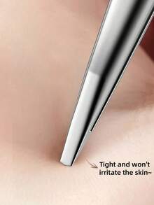 1pc Stainless Steel Eyebrow Tweezers, Wavy Design, High Quality Hair Removal & Eyelash Extension Tool (Makeup Accessory) - View 3
