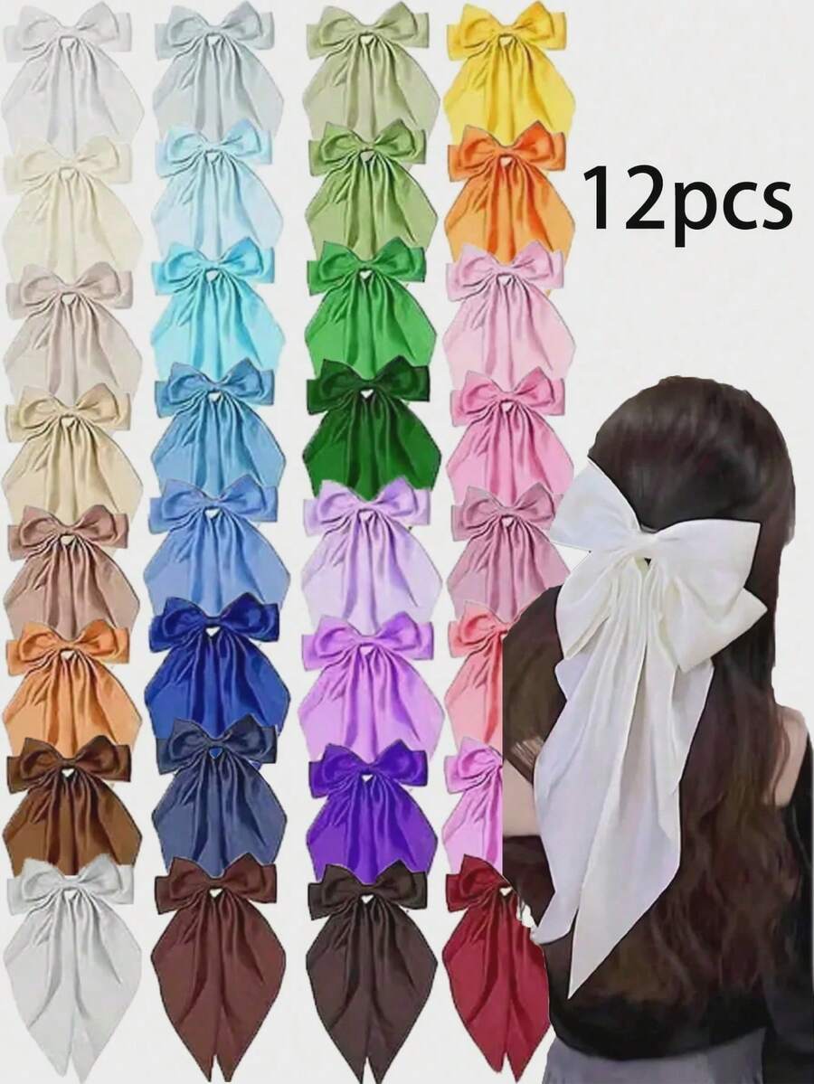 12Pcs/6pcs Random Color Women's Hair Clips, Christmas Hair Accessories, Christmas Bows, Including Bow Style, Vintage Oversized Style And Fashion Elegant Metal Style, Great Value Hair Accessory Set; Suitable For Birthday Parties, Fashion Outfits And Daily Wear. Covers Various Hair Clips, Claw Clips And Hair Accessories.