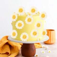 60 Pack Edible Flowers Cupcake Toppers Sunflower Cupcake Toppers Flower Cake Decoration Summer Cake Decoration For Summer Theme Baby Shower Birthday Party Cake Decorations Favors - Design 3 - View 6