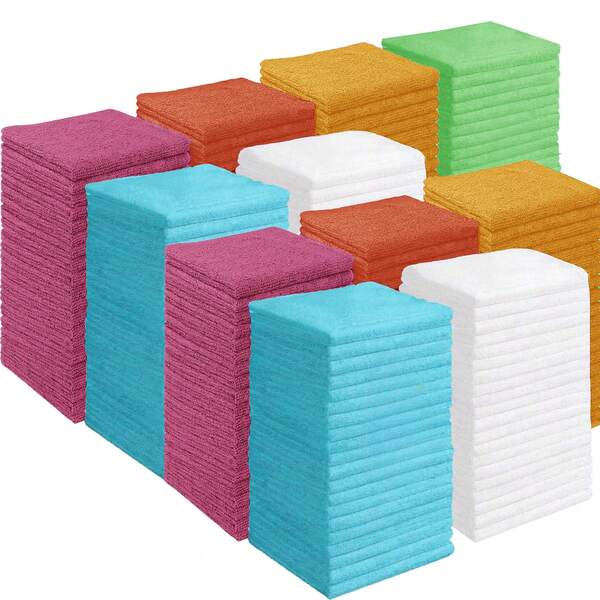 6/12/24/40 Paquetes de Toallas de Mano Multicolor, 10 X 10 Pulgadas, 6 Colores - Cara y Body
