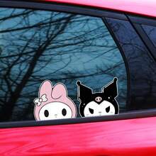SANRIO 1Pc Cute Kuromi My Melody Hello Kitty Cinnamoroll Stickers, Waterproof Removable Vinyl Decals, Cartoon Self-Adhesive Stickers For Car Window, Air Conditioner, Cabinet Decor - Decorative Sticker - View 5