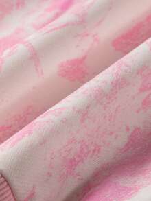 Acelitt Setelan Hoodie dan Celana Pendek Kasual Wanita Warna Pink & Putih Bermotif, Gaya Y2K, Setelan Dua Potong Rajutan Bergaris dengan Tali Serut, Cocok untuk Kencan & Jalan-jalan, Gaya Elegan - MultiWarna - View 7