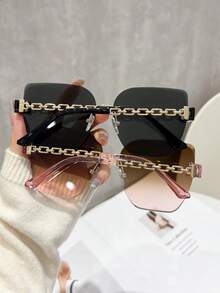 2 Pairs Women's Fashion Geometric Pattern Sunglasses, Perfect Blend Of Modern Style And Vintage Charm, Suitable For Vacation, Party, Daily Life, Travel, Shopping, Fits All Face Shapes - Multicolor - View 3