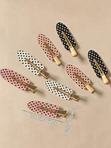 8/4pcs Black & White Polka Dot Seamless Hair Clips, Fashionable Bangs & Messy Bun Hair Clips, Suitable For Dates, Beach Vacation, Dress Matching, Outings, Gifts - Multicolor - View 8