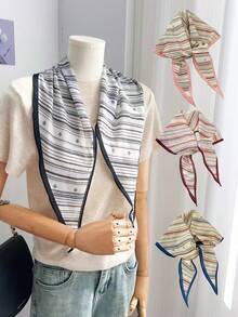 1pc New Striped Design Headscarf Headband Fashion Neck Scarf Shawl Triangle Scarf - Multicolor - View 6
