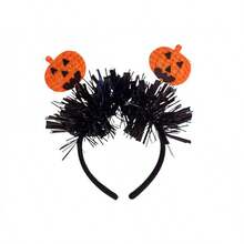 1 Pack Halloween Tinsel Headband Pumpkin Bat Spider Party Costume Headwear Funny Hair Hoop - Multicolor - View 3