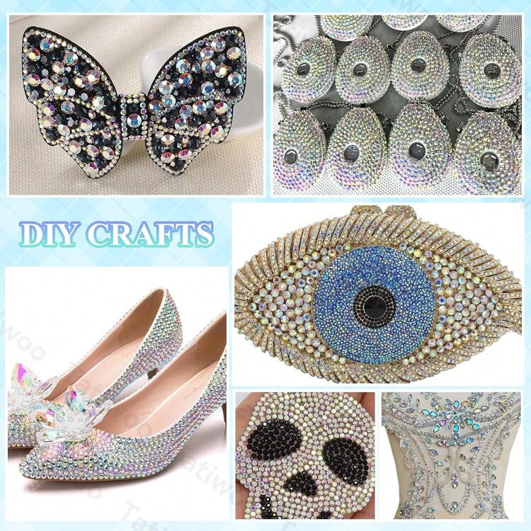 21,000pcs Colorful Rhinestones, Stunning Handmade Clothing Decoration Set, Mixed Sizes Jelly Resin Gemstones, Colorful Gemstone Decor, Flat Back Resin Rhinestones For Handmade Clothing DIY And Face Makeup - Colorful - View 4
