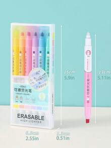 6pcs/Set Erasable Fluorescent Markers, Creative Colorful Graffiti Marking Pens, Perfect For Students Taking Notes And Highlighting, Suitable For Classroom Notes, Students And Office Workers, Great Gift For Back To School Season - Erasable Highlighter - View 9