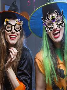 Neue grenzüberschreitende Halloween-Dekoration Papierbrillen, Halloween-Party Spaß Foto-Requisiten, Kürbis- und Spinnenbrillen - 6er-Packung, J-0225 - Übersicht 6