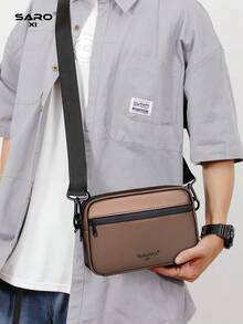 Men's Fashion Casual Crossbody Bag, Large Capacity, Youth Gift, Street Style, Horizontal Design, New Arrival - Bronze - View 4