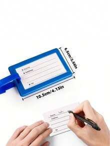 1pc Silicone Travel Luggage Tag With Waterproof ID Card, Checked Baggage Luggage Tag - Multicolor - View 4